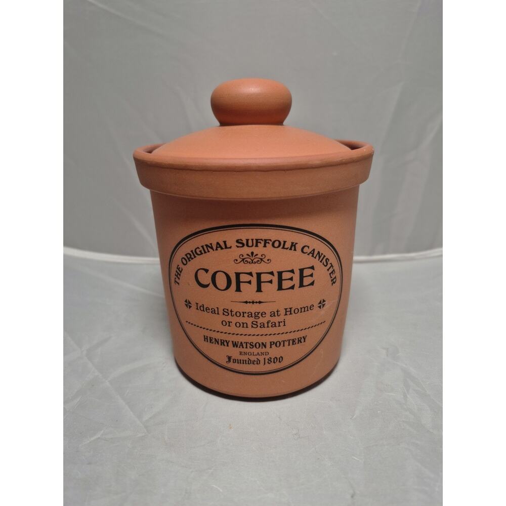 💥 Vintage 1980 Henry Watson Pottery Original Suffolk Terracotta COFFEE Canister